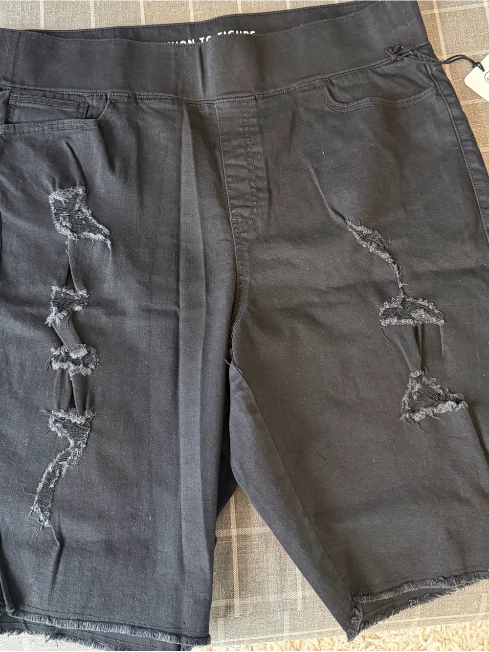 Fashion to Figure Black Distressed Jean Shorts